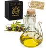 Viste-lo Oliera vetro semi-artigianale dispenser olio bottiglia olio vetro oliva salvagoccia olio contenitore porta olio || Bottiglie dosatore olio | dispenser olio da cucina oliera da tavola (250 ML)