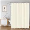 LUKDUNG 240x200 Tenda da Bagno in Poliestere, Tenda da Doccia Anti-muffa per Bagno, Tenda per Vasca da Bagno e Doccia in Tessuto Impermeabile e Lavabile, Tenda da Doccia con 16 Ganci Beige