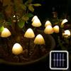 TOTHDATE Mini luci a forma di fungo, luce bianca calda, 5 m, 20 LED, a forma di fungo solare, per esterni, con palo solare, 8 modalità di illuminazione, IP44, impermeabile, per giardini e prati