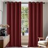Deconovo Tende Oscuranti per Interni 2 Pezzi 210 CM Altezza, Termiche Isolanti, Anti-Rumore, con Anelli, Ideali per Camera da Letto e Soggiorno, 140x210 CM, Rosso Scuro