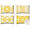 Artscope Set di 4 Impermeabile Federe Copricuscini Decorativi Geometrica Bohemian Fodere per Patio Giardino Soggiorno Fattoria Fodera per Cuscini da Esterno 40x60cm Geometria80-Giallo