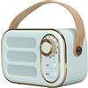 Plyisty Altoparlante Bluetooth retrò, Arredamento Vintage, Piccolo Altoparlante Bluetooth 5.0 Portatile, Supporto USB, Scheda TF, per Casa, Viaggio, Esterno (BLUE)