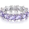 EVER FAITH Bracciale da donna in cristallo austriaco nuziale floreale a goccia elastico, Cristallo