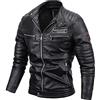 Generic Prendas de Vestir de Cuero cálidas con Estilo de Invierno para Hombre, Abrigo de Cuello levantado con Cremallera múltiple de terciopelo de Talla Grande, Chaqueta sólida para Cardigan Bottoni