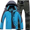 Generico Regalo Per Natale Giacca Da Sci Da Uomo E Pantaloni Set, Tuta Da Neve Isolata Antivento, Cappotto Da Neve Invernale Caldo Per Snowboard Tuta Impermeabile Uomo Completo Snowboard Uomo (Azzurro, L)