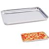 Bakiauli 2 Pezzi Teglie da Forno in Acciaio Inox, Teglia Forno Rettangolare Antiaderente, Teglia Vassoio per Pane, Biscotti, Pizza e Torte, 22,7 x 14,7 x 1,2 cm