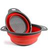BILIEASY Set di 2 colini/scolapasta da cucina pieghevoli, ecologici, atossici e facili da pulire, 2 dimensioni diverse, Red