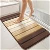 VOUNOT® 2 Pezzi Tappeto Bagno Antiscivolo 40x60 cm, Tappetino Super Assorbente in Microfibra Extra Spesso Sfumato Elegante, Lavabile in Lavatrice, Soffice e Morbido, Beige