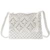 DAWRIS Borse bianche fatte a mano all'uncinetto, piccole borse da donna pochette in paglia borsa a tracolla da spiaggia, borsa messenger da donna, borse a tracolla bianche borse a tracolla per