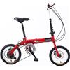 ZLYJ Bicicletta Pieghevole 14/16 Pollici - Telaio Anteriore E Posteriore in Acciaio Carbonio, Velocità Variabile, Super Leggera per Adulti E Studenti - B,14inch