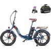 Fafrees F20 PRO Bicicletta Elettrica, Bici Elettrica Pieghevole,Fatbike da 20*3.0, Motore da 250 W, Batteria da 36V/18Ah, 7 Velocità, Mountain Bike Elettrica per Adulti, Autonomia 120 KM (Aurora Blu)