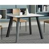 Generico Tavolo da pranzo 90x81 cm - allungabile fino a 180 cm, 2 allunghe da 45 cm, 8 posti, design moderno, gambe in acciaio antracite, piano in nobilitato bianco spazzolato, made in Italy