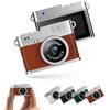 generic Mini fotocamera 1080P, portachiavi Videoregistratore digitale HD, portatile, piccola fotocamera nostalgia retrò, micro videocamera per foto e video da viaggio (marrone senza scheda di memoria)