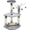 Bricozone Tiragraffi Albero per Gatto Cuccia Giocattolo Parco Giochi in Sisal Naturale 90 x 45 x 45 cm Colore Grigio