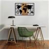 Wallity Elegante accessorio decorativo in legno, colore nero e noce, 90 x 3 x 58 cm, 50% legno (3 cm) e 50% metallo (1,5 mm), design unico per gli spazi moderni