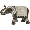 DONREGALOWEB Figura di un elefante in resina con tubo verso l'alto in colore marrone e argento