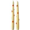 Cereria Di Giorgio - 2 Candele Coniche Avorio Decorate con Zucche in Cera - Diametro 2.2 cm Altezza 25 cm - Durata 7 ore - Autunno - Artigianale