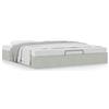 IKAYAA Letto Matrimoniale 160x200 con Contenitore Letto Imbottito Letto Matrimoniale Rete Letto Contenitore Rete a Doghe in Legno-Grigio chiaro-160 x 200 cm