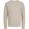 JACK & JONES Jprcclucas Structure Knit Crew Neck Maglione Lavorato a Maglia, Pure Cashmere/Dettagli: Twist, XL Uomo