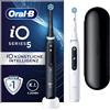 Oral-B iO Series 5 - Spazzolino elettrico per dentifrici, confezione doppia, 2 testine di ricambio, 5 modalità di pulizia per la cura dei denti, custodia da viaggio, nero opaco