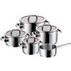 WMF Function 4 Set di Pentole Induzione e Gas in Acciaio Inox 18/10 Cromargan, 5 pezzi, Fondo Transtherm Triplo Strato, Batteria Pentole con 5 Pentole e 4 Coperchi