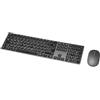 Amazon Basics Tastiera e mouse wireless ricaricabile, ultra sottile, silenzioso, con tastierino numerico (non garantito), nero