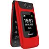 Funker C200 Comfort 4G - Telefono cellulare 4G Volte di coperchio per anziani, pulsanti e tasti grandi, facile da usare, pulsante SOS, USB-C, 3 memorie dirette, batteria 1000 mAh (rosso)