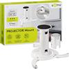 goobay Supporto Videoproiettore Soffitto Universale Fino a 10 kg Interasse 130-320 mm Inclinabile 360 Gradi Girevole Bianco - 51896