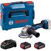 Bosch Professional 18V System Smerigliatrice angolare a batteria GWS 18V-11 diametro disco 115 mm, Diametro del disco 125 mm, +2x 18V 5.0Ah + GAL 18-80