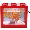 Pssopp Acquario Fish Tank Decorativo Mini Acquario USB Lampada LED Lampada Fish Tank Lampada da tavolo Fish Tank per Box Office Tea Table Decor(rosso)