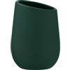 WENKO Bicchiere porta spazzolini Badi per spazzolini in ceramica di qualità e superficie opaca, bicchiere per spazzolino e dentifricio, ideale per bagno o WC di cortesia, Ø 8 x 11 cm, Verde scuro