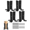 ANTUREBAY 4 staffe regolabili per pali in legno e acciaio inossidabile nero, kit per recinzione/pergola/ponte, con viti e chiodi di espansione (4) (8 pezzi da 2 mm)