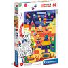 Clementoni - 26061 - Supercolor Puzzle - Double Face Coloring - Robots - 60 pezzi - Made in Italy, puzzle da colorare bambini 5 anni+