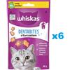 WHISKAS Dentabites 6x40g snack per la salute dentale per gatti adulti