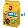 PEDIGREE Adult 3x2,6 kg con pollame e verdure alimento secco completo per cani di taglia grande e media