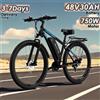 DUOTTS C29 E-Bike 750W Motore 48V15*2AH Batteria Magnesio Lega di Alluminio Bicicletta Elettrica Pneumatici da 29 Pollici Bici Elettrica a 21 Velocità - black15AH