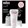 Braun Silk-épil 7 Depilatore Donna, Epilatore Elettrico Donna Con Testina Ampia Per Una Epilazione Semplice, Wet & Dry, Con Testina Per Rasoio Donna, 7-030, Bianco/Rosa