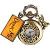 Tiong Orologio da taschino Alice nel paese delle meraviglie con numeri romani, al quarzo, con catena, regalo di Natale e compleanno