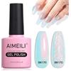 AIMEILI HEMA FREE Pearl Shell Smalto per Unghie, Bianco Perlato Smalto Semipermanente per Unghie Glitter Shimmer Mermaid Gel Soak Off UV LED Effetto Perla e Effetto Spirale - (170) 10ml