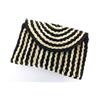 Maison Scotch Donna Borsa OS Marrone Nero a Righe Paglia Intreccio Estate Clutch