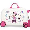 Disney Joumma Minnie Party Valigia da cabina bianca Valigia per bambini, rigida ABS, chiusura a combinazione laterale, 28,4 l, 2 kg, 4 ruote doppie bagaglio a mano, Party, Valigia per bambini