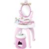 Smoby - Disney Princess specchiera 2 in 1, 7600320250, +3 anni, con sgabello, specchio girevole, da specchiera a tavolo, 10 accessori