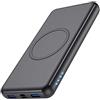 iPosible 10W Power Bank Wireless 26800mA,【18W PD Type-C&USB QC 3.0 】Caricabatterie Portatile Senza Fili Veloce Rapida Caricatore Portatile Wireless Batteria Esterna per iPhone 13 12 11,Samsung-Nero