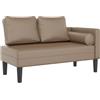 vidaXL Sdraio con Cuscini Cappuccino in Similpelle, divano letto, divano imbottito, seduta da soggiorno, dormeuse, seduta da salotto, divano 2 posti