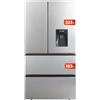 EVVO Frigorifero francese F80X Aqua, 323l + 183l, motore Inverter, Total No Frost, Multi Air Flow, Dispenser di acqua fredda, Freon Free (Inox, con distributore d'acqua)