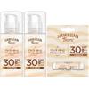 Hawaiian Tropic Hydration Protection Face SPF 30 - Lozione solare protettiva per il viso ultra leggera, crema idratante viso con protezione (confezione da 2) + Lip Balm SPF 30 Protezione solare