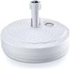 GARDENIX Base per ombrellone, Rotondo, Bianco, Effetto Rattan, in plastica, riempibile con Sabbia, Acqua, Ghiaia in Giardino, Spiaggia, terrazzo, portaombrelli