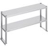 VEVOR Scaffale a Doppio Piano 305 x 1219 x 600 mm Scaffale in Acciaio Inossidabile a Doppio Livello, Altezza Regolabile, Tavolo da Lavoro di Preparazione per Scaffale per Cucina, Ristorante, Officina
