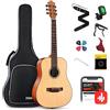 Donner Chitarra Acustica 36 Pollici Chitarra Folk 3/4 Dreadnought Chitarrra Kit per Principiante Adulto Studente con Custodia Corde Plettri Capo Cinghia Naturale