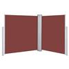 vidaXL Tenda da Sole Laterale Retrattile per Patio Privacy Automatica Schermo Parasole Frangivento 140x600 cm in Tessuto PU Marrone Telaio in Ferro